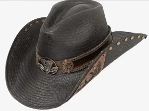 GEARHEAD Black Straw Cowboy Hat by Austin