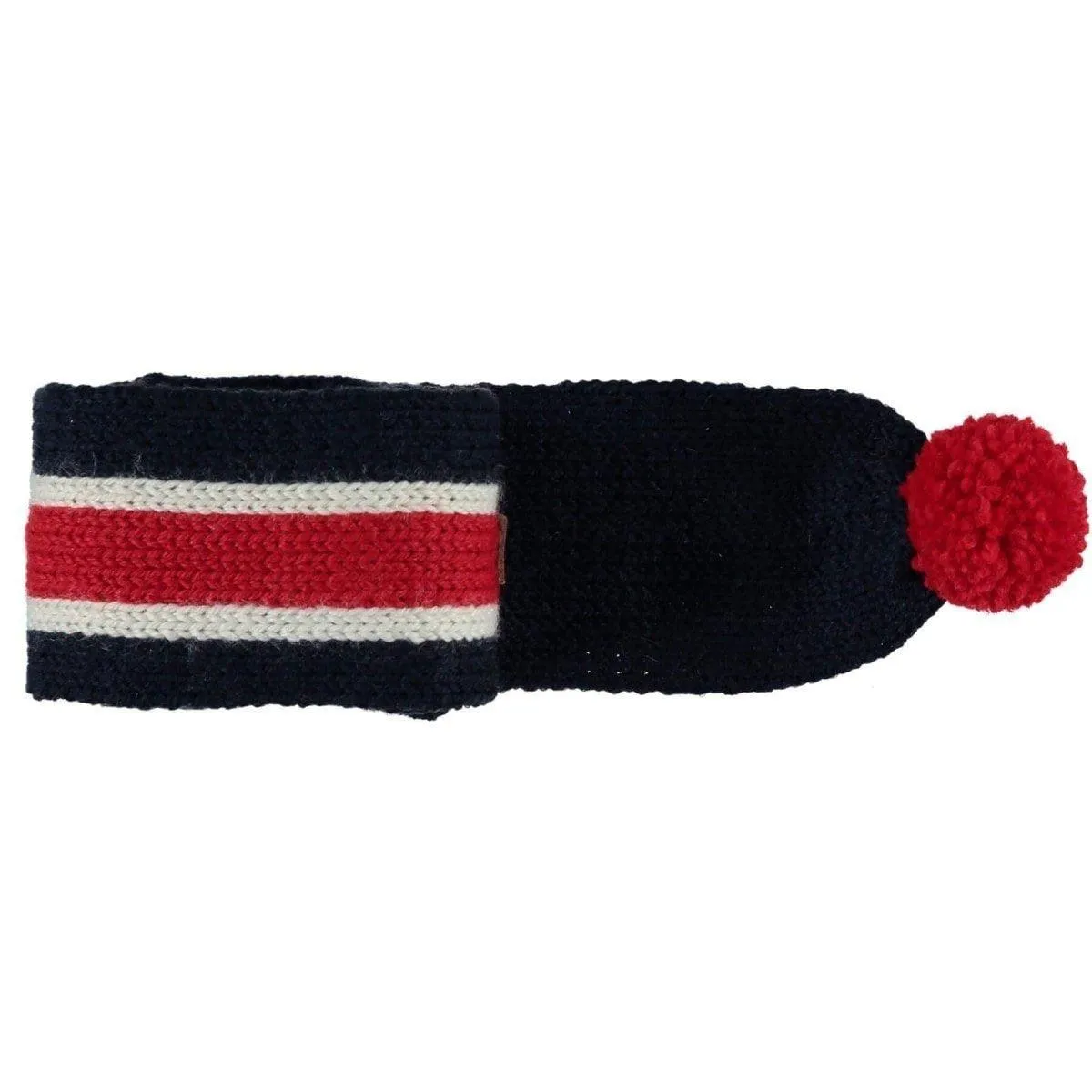 Knitted Striped Dog Scarf by Baker & Bray - Navy/Red