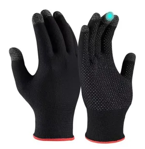 Kuber Industries Non-Slip Warm Five-Finger Touch screen Gaming Gloves (MH-TG001)- Black (Pack Of 1)