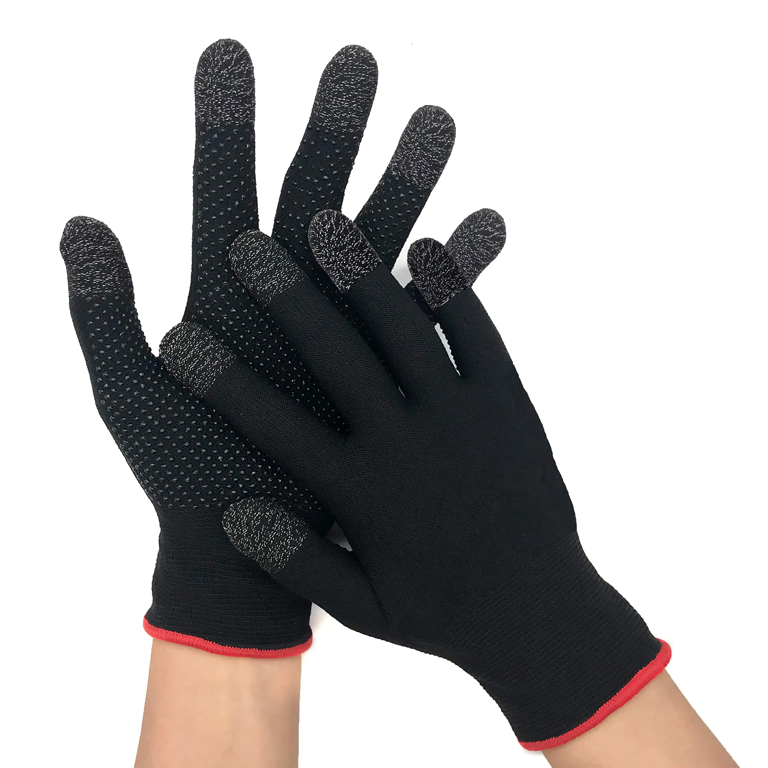 Kuber Industries Non-Slip Warm Five-Finger Touch screen Gaming Gloves (MH-TG001)- Black (Pack Of 1)