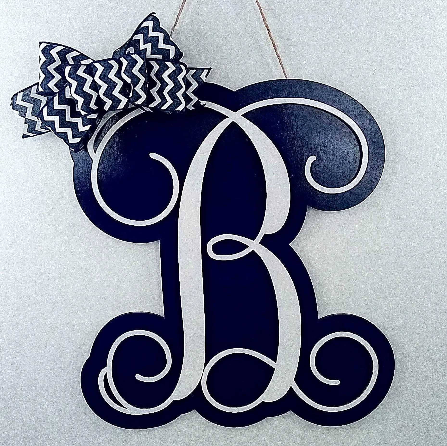 Letter Door Hanger | Mom Gifts from Son | Wooden Monogram Door Hanger Wreath | LOTS OF COLORS