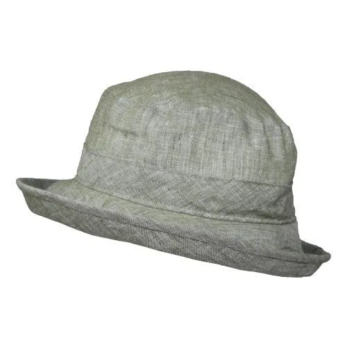 Linen Chambray Sun Protection Bowler Hat