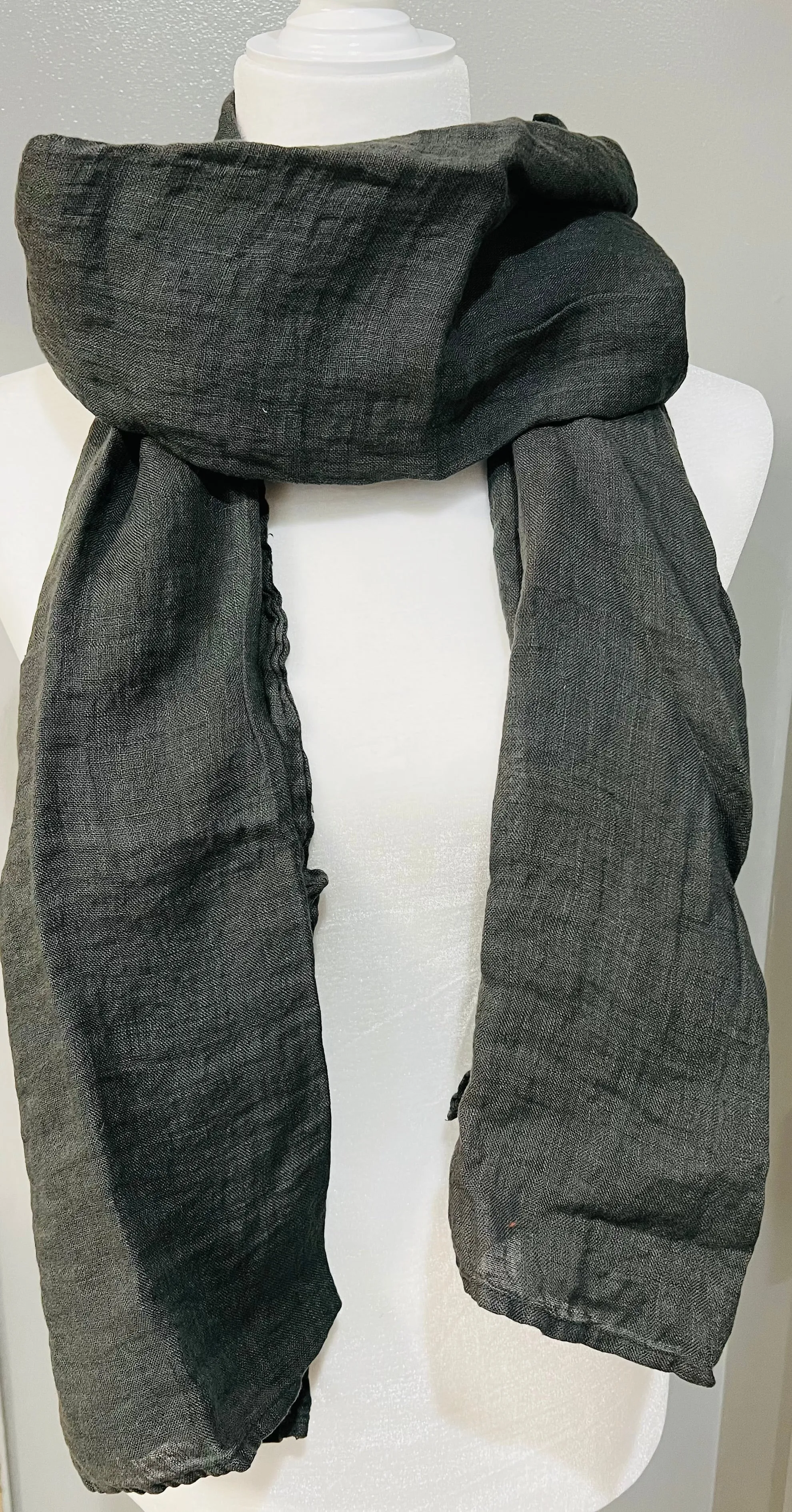 Linen Scarf - Dk. Gray (3584)