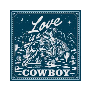 LOVE IS A COWBOY NAVY BANDANA