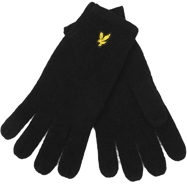 Lyle and Scott Accessories Racked Rib Gloves True Black