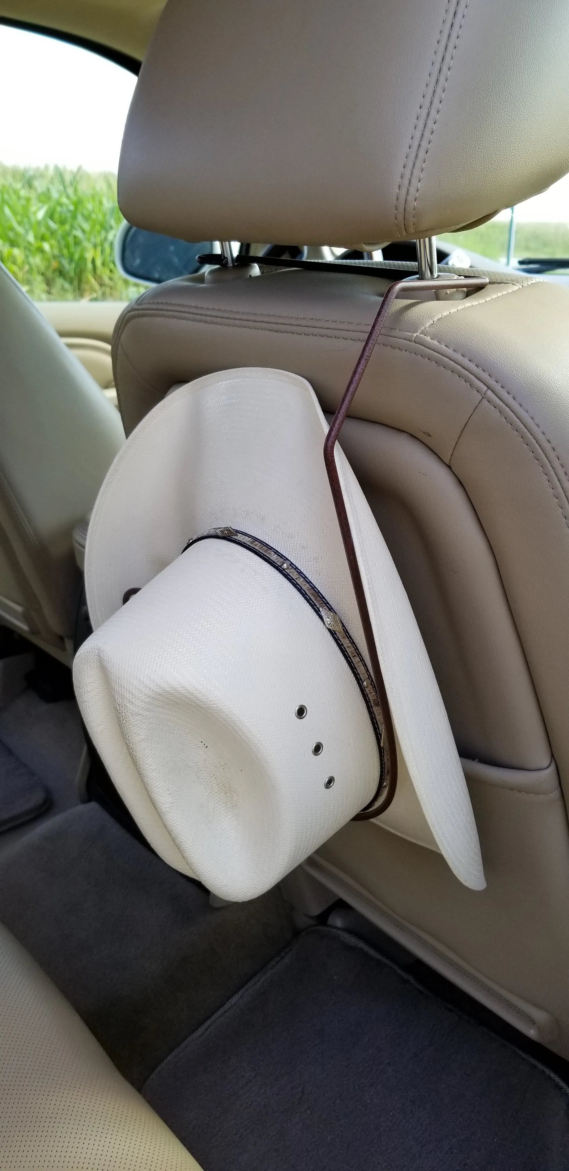 Made in the USA Truck/SUV Cowboy Hat Holder Powder Coated Rust