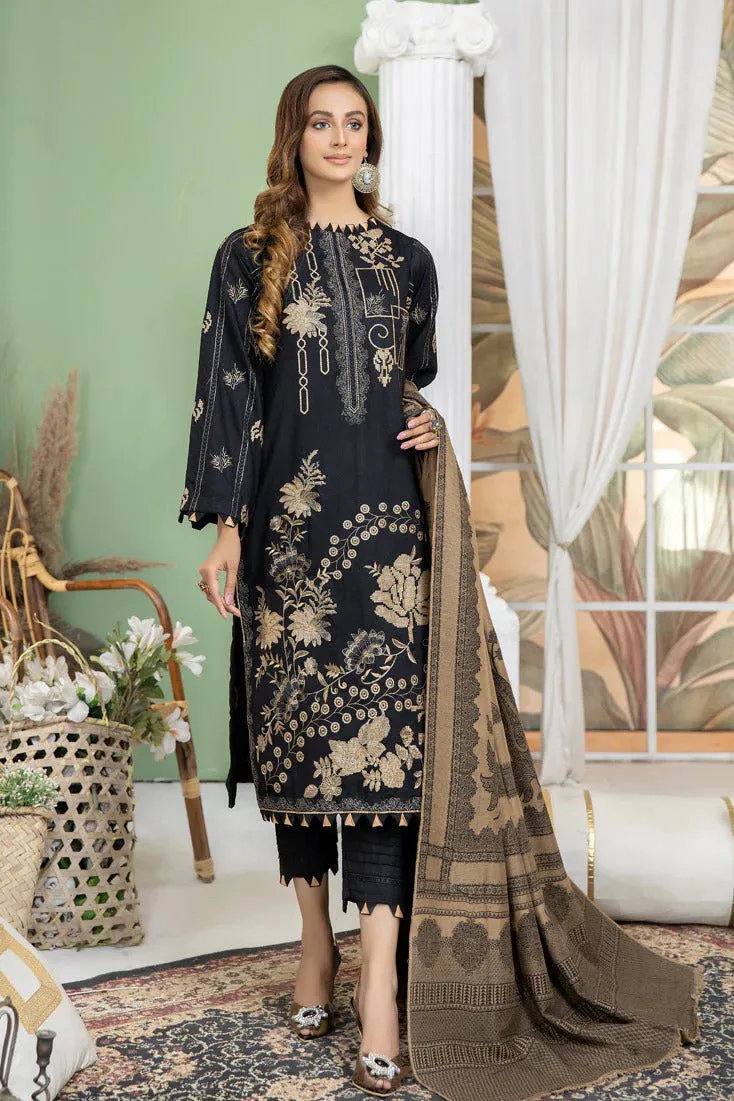 Marjjan by Zohaib Arts Unstitched 3 Piece Sequenced Emb Collection'2022-MDS-29-Black