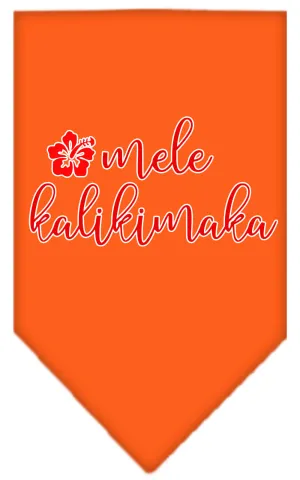 Mele Kalikimaka Screen Print Bandana Orange Large