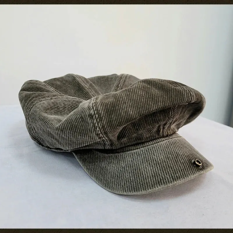 Men's Octagonal Hat Washed Vintage Sboy Cap