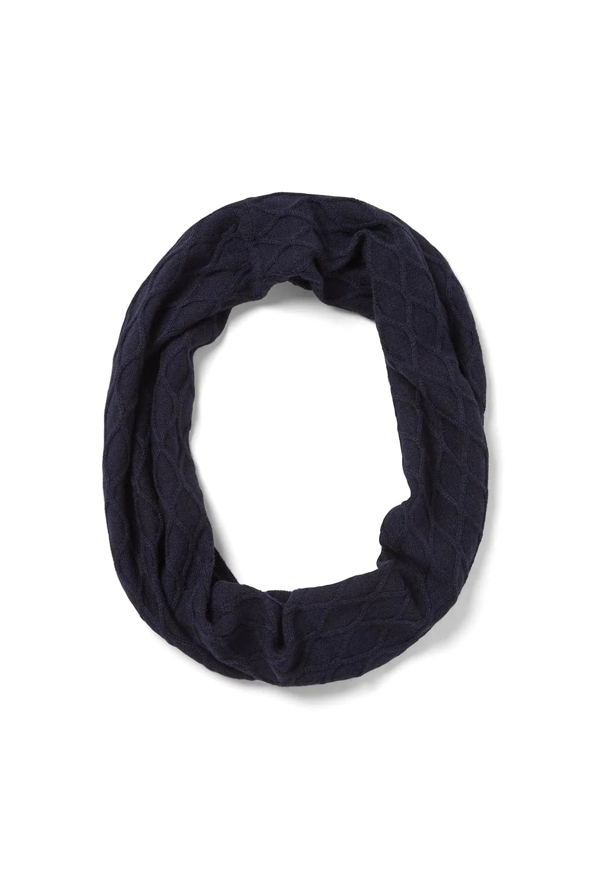 Merino Diamond Snood - Ink Navy