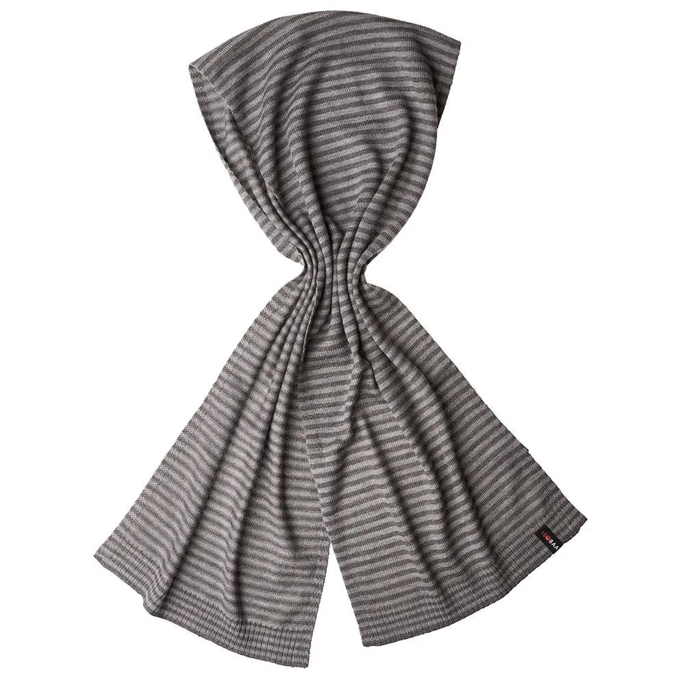 Merino Mini Stripe Scarf (Smoke/Charcoal)