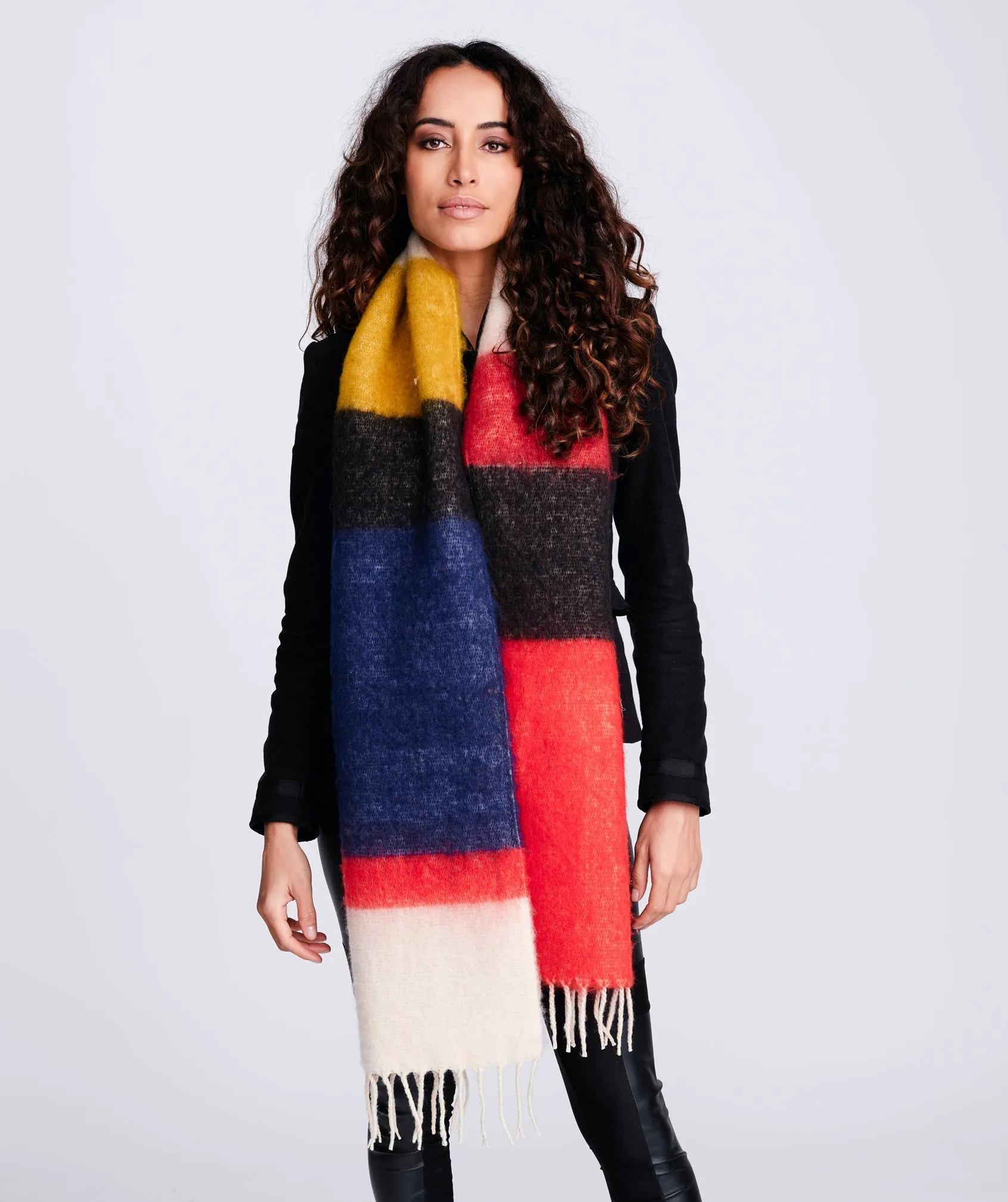 Mulicoloured Super Soft Striped Blanket Scarf