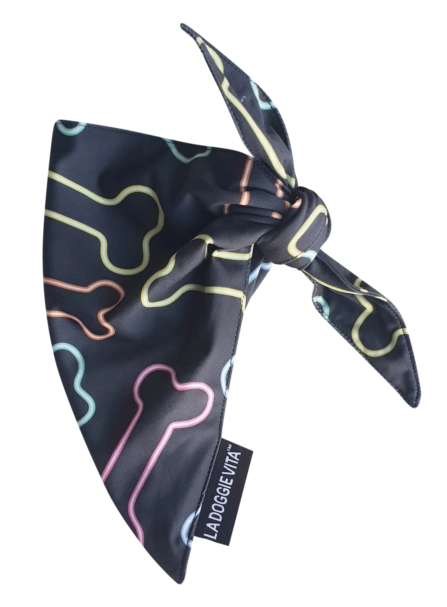 Neon Bone Black Bandana