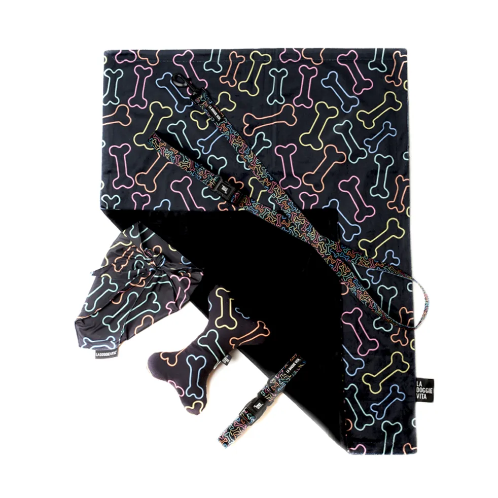 Neon Bone Black Bandana