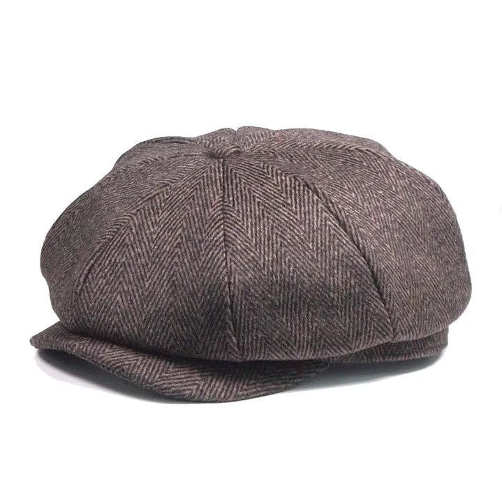 Newsboy Cap Wool British Style Vintage Flat Cap