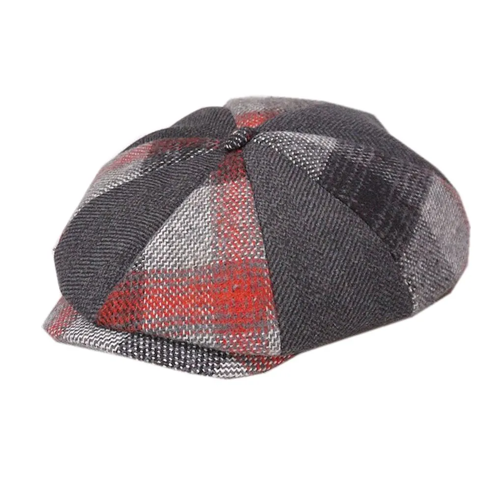 Newsboy Cap Wool British Style Vintage Flat Cap