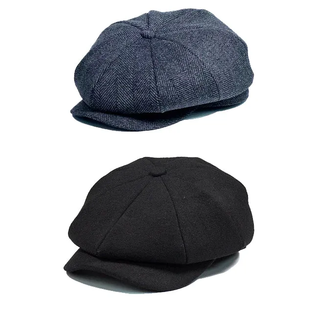 Newsboy Cap Wool British Style Vintage Flat Cap