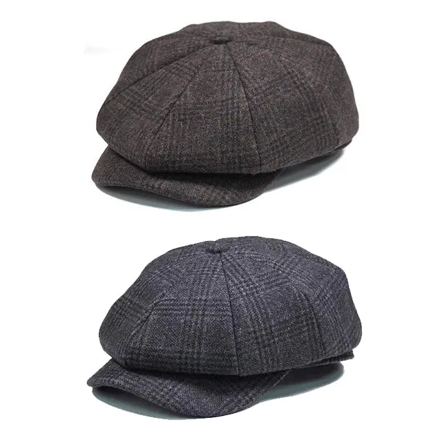 Newsboy Cap Wool British Style Vintage Flat Cap