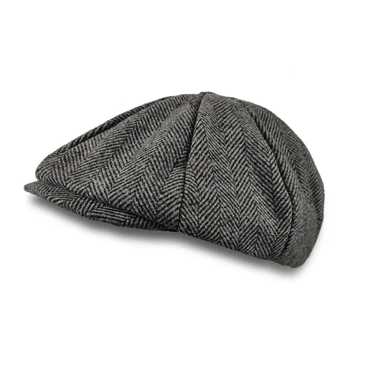 Newsboy Cap Wool British Style Vintage Flat Cap