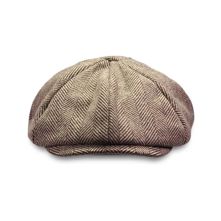 Newsboy Cap Wool British Style Vintage Flat Cap