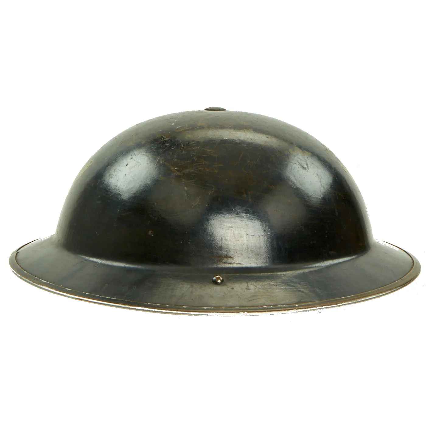 Original British WWII Air Raid Warden Painted Brodie MkII Steel Helmet - Dated 1939