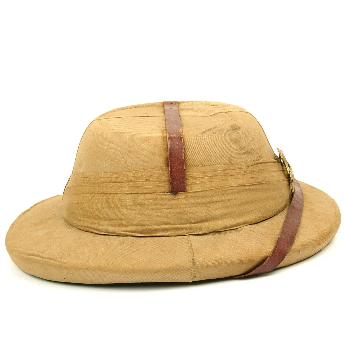 Original British WWII Bombay Bowler Pith Helmet of the West Yorkshire Regiment