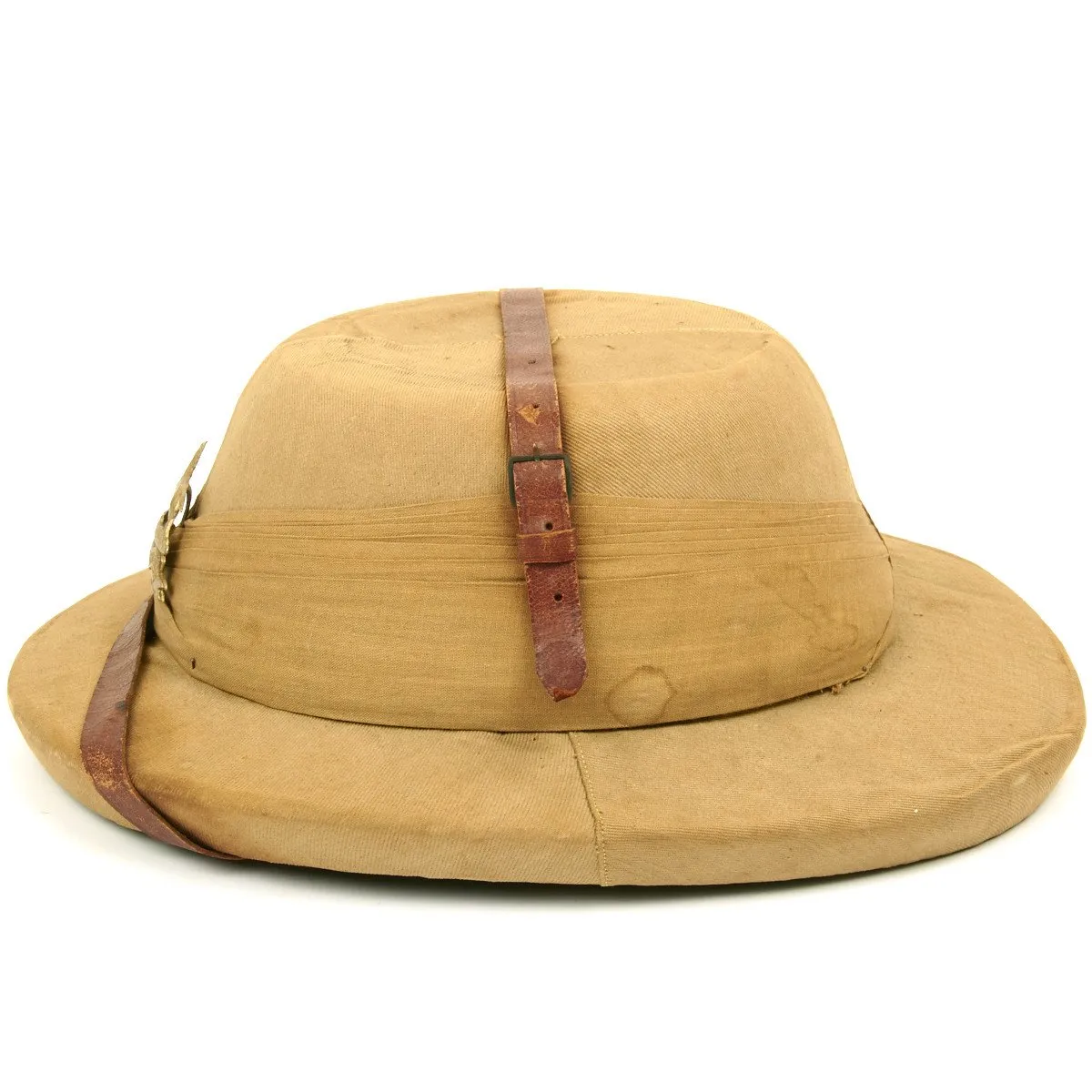 Original British WWII Bombay Bowler Pith Helmet of the West Yorkshire Regiment