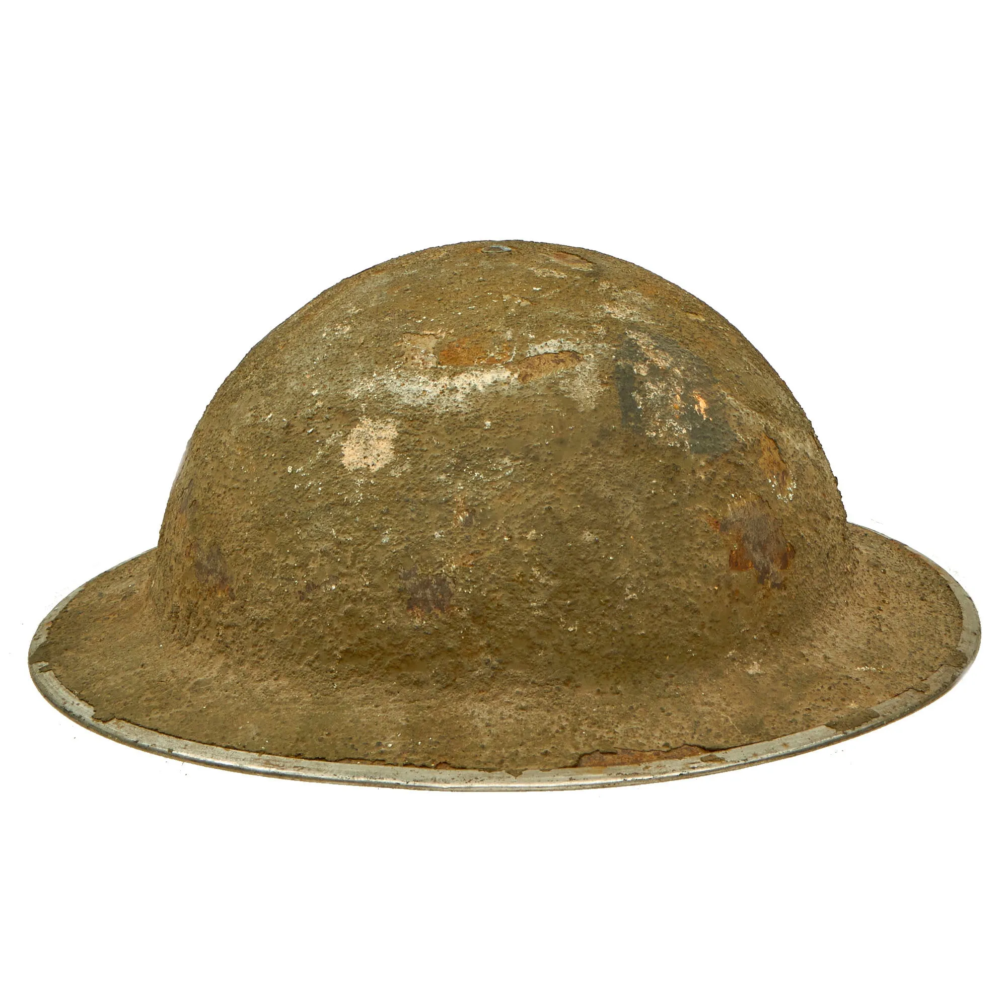 Original British WWII King's Royal Rifle Corps Painted MkII Brodie Helmet - Discovered in Italian Barn Circa 1960s