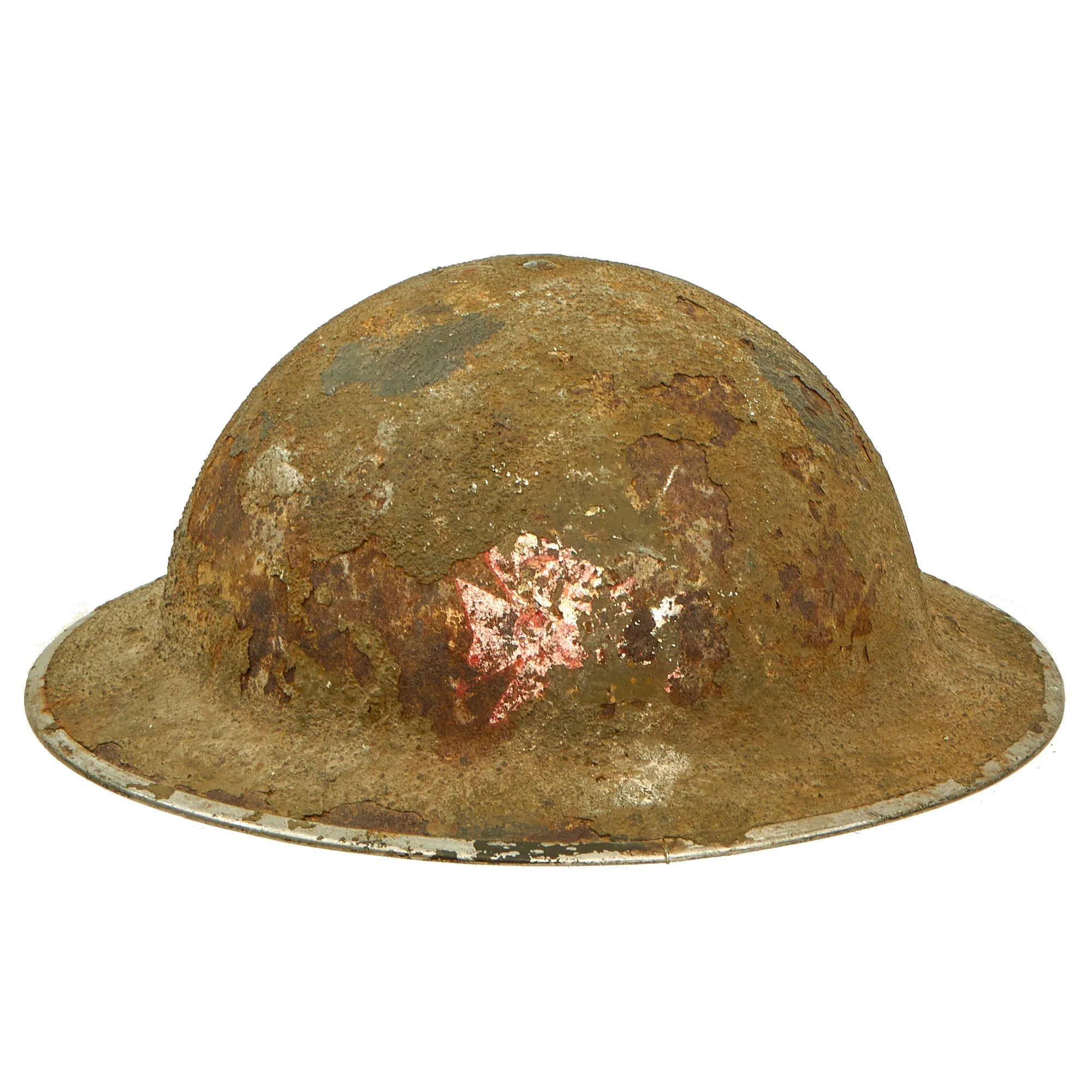 Original British WWII King's Royal Rifle Corps Painted MkII Brodie Helmet - Discovered in Italian Barn Circa 1960s