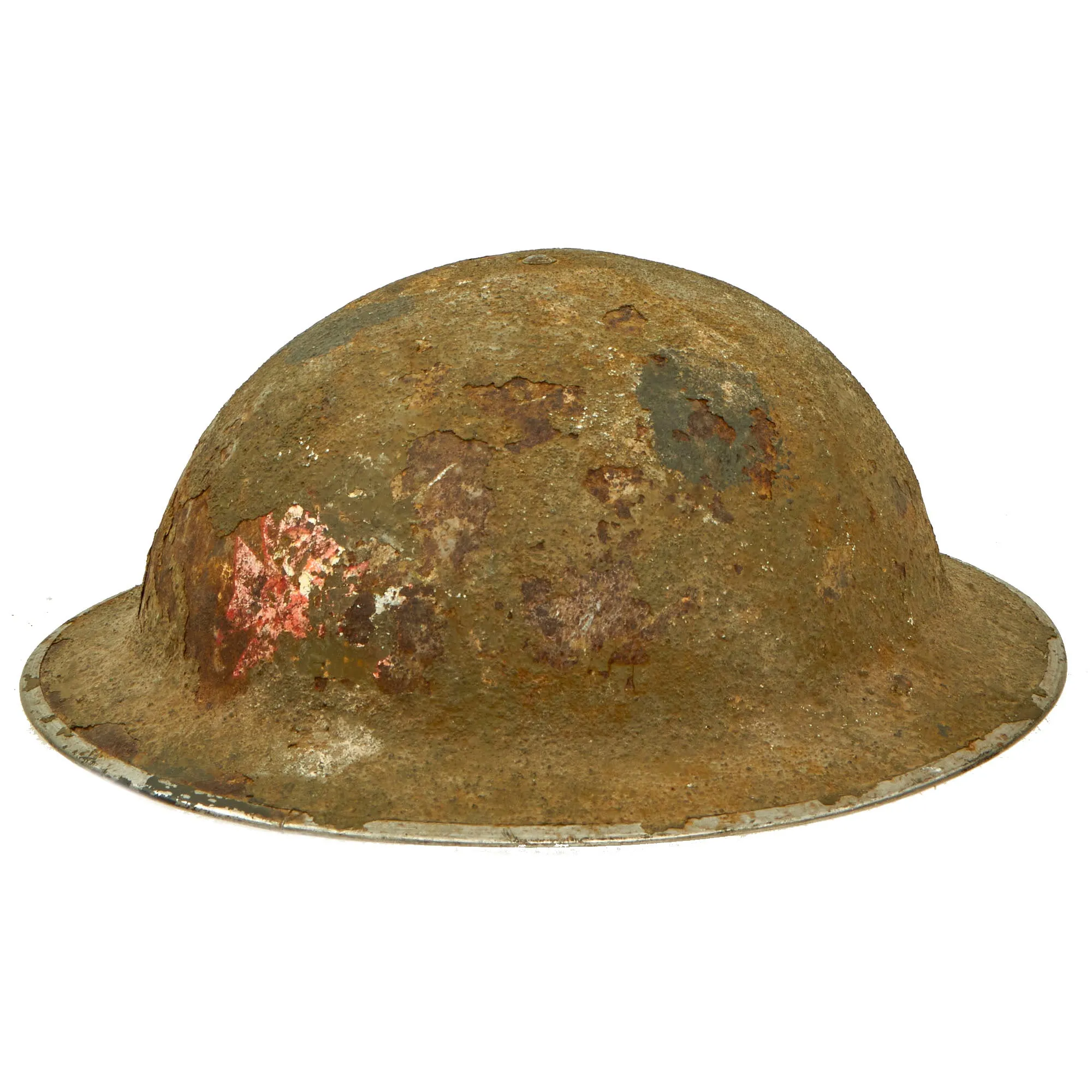 Original British WWII King's Royal Rifle Corps Painted MkII Brodie Helmet - Discovered in Italian Barn Circa 1960s