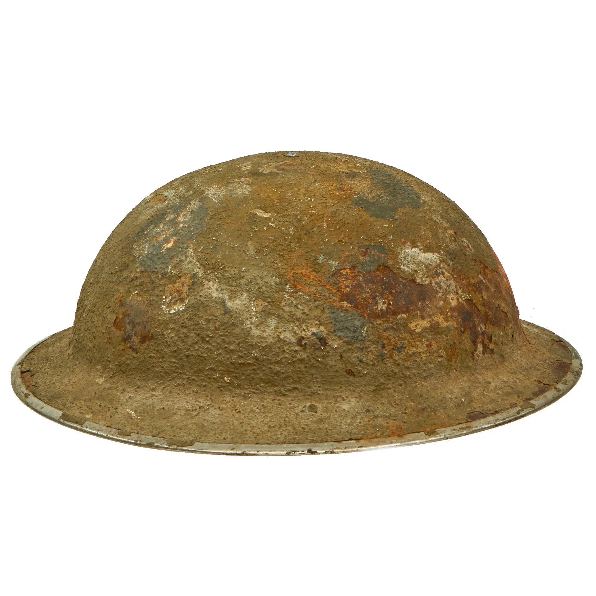 Original British WWII King's Royal Rifle Corps Painted MkII Brodie Helmet - Discovered in Italian Barn Circa 1960s