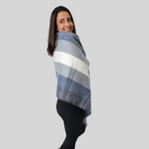 Pelicano - Blue Striped Wool Shawl