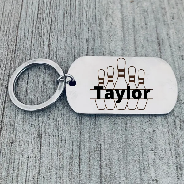 Personalized Bowling Name Keychain