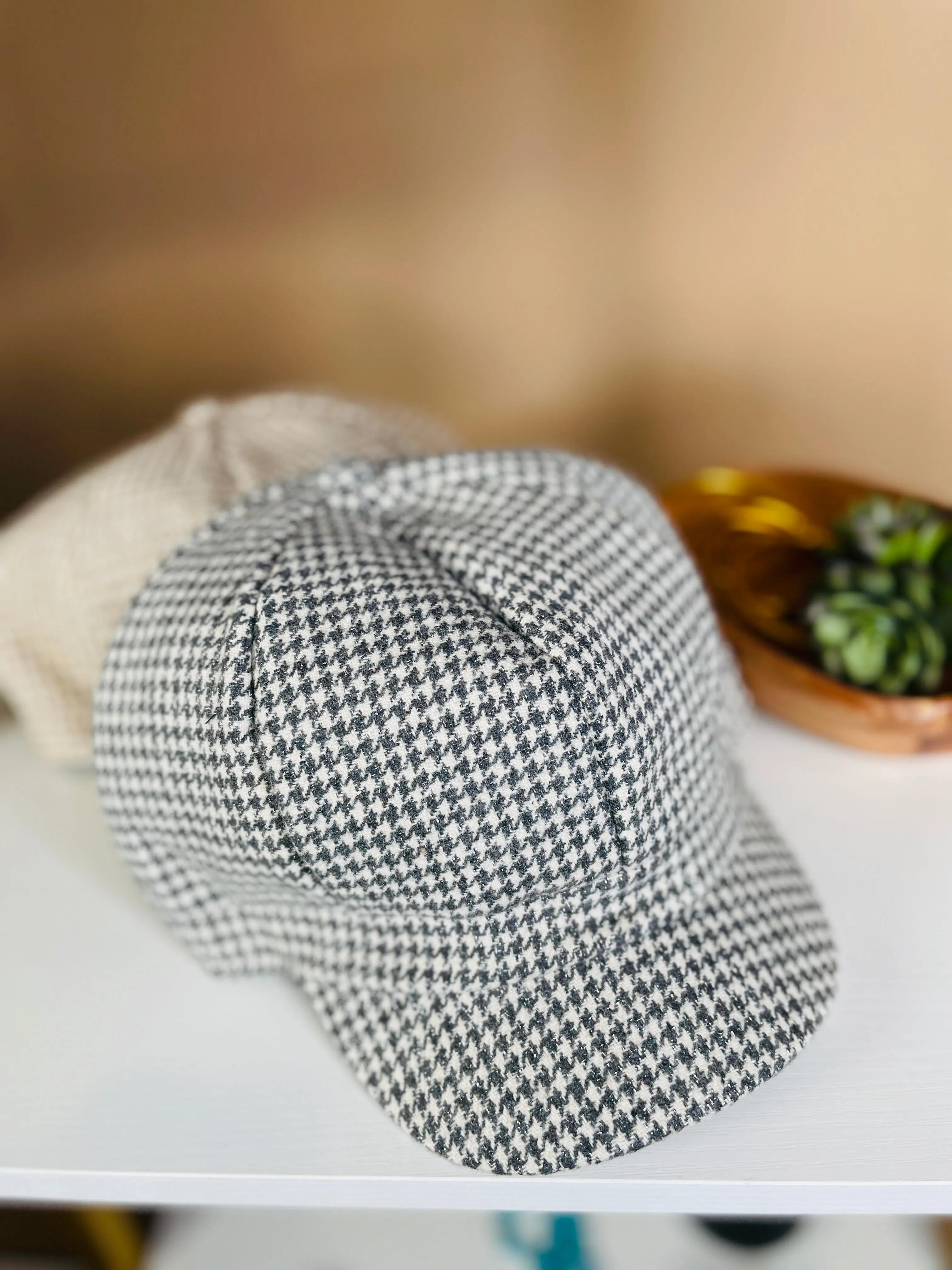 Plaid and Sparkle Newsboy Cap : 2 Colors