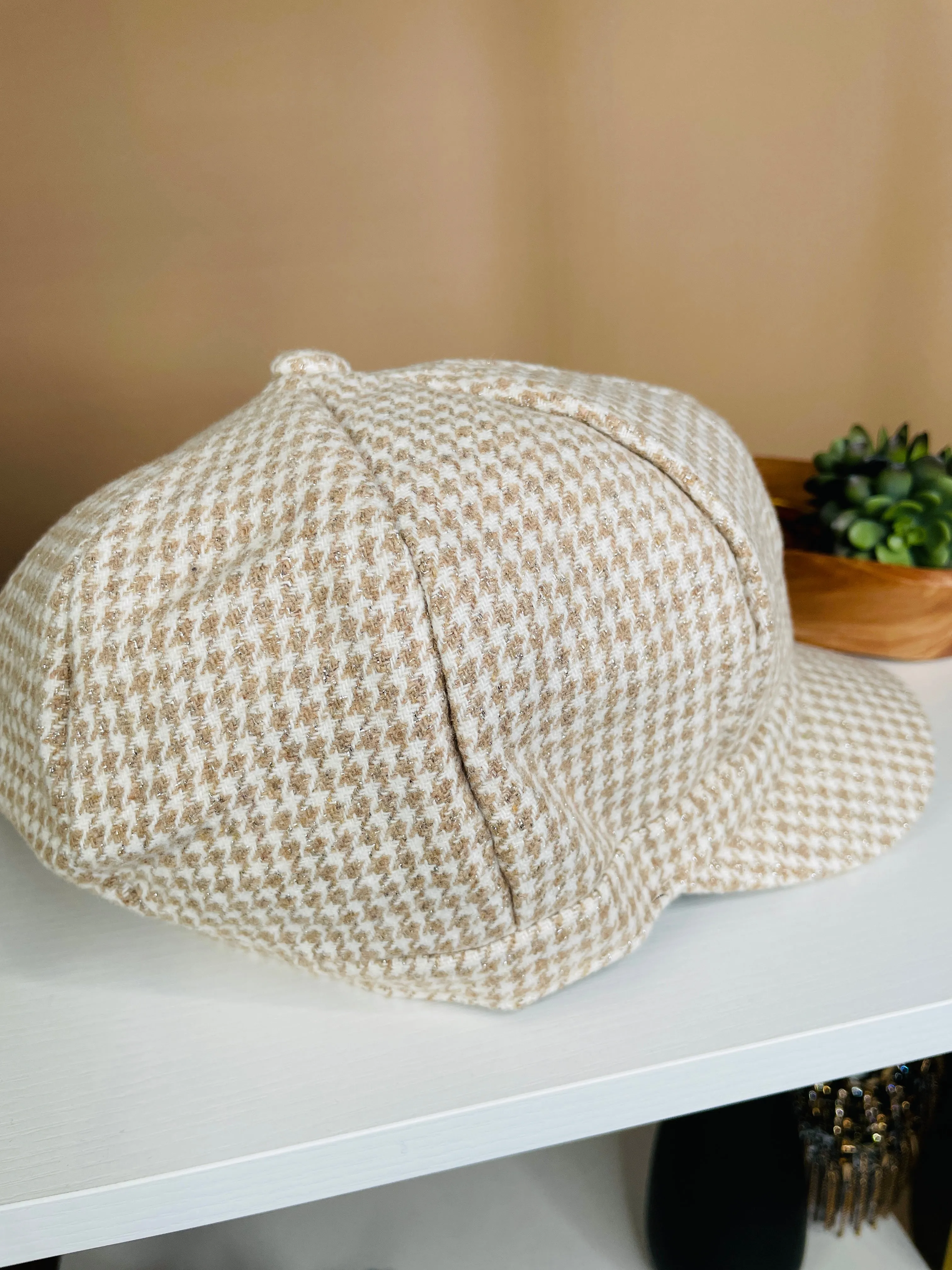 Plaid and Sparkle Newsboy Cap : 2 Colors