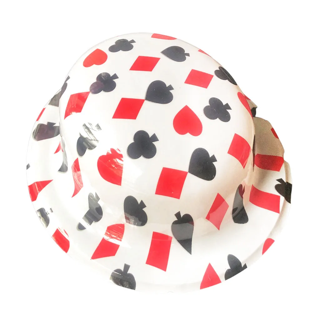 Plastic Bowler Hat - Poker Pattern