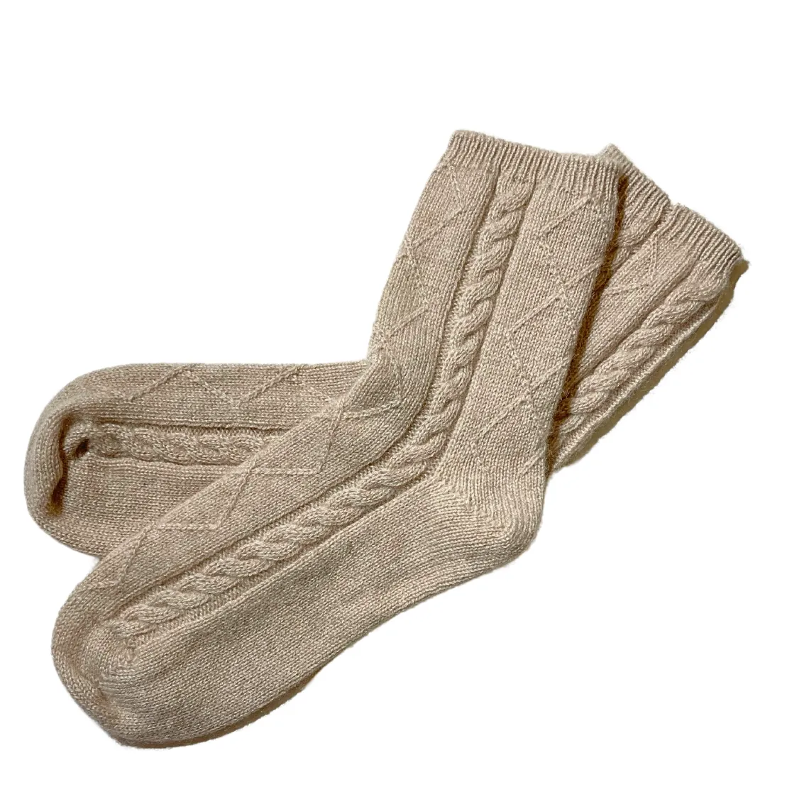 Premium 100% Cashmere Cable Knit Socks