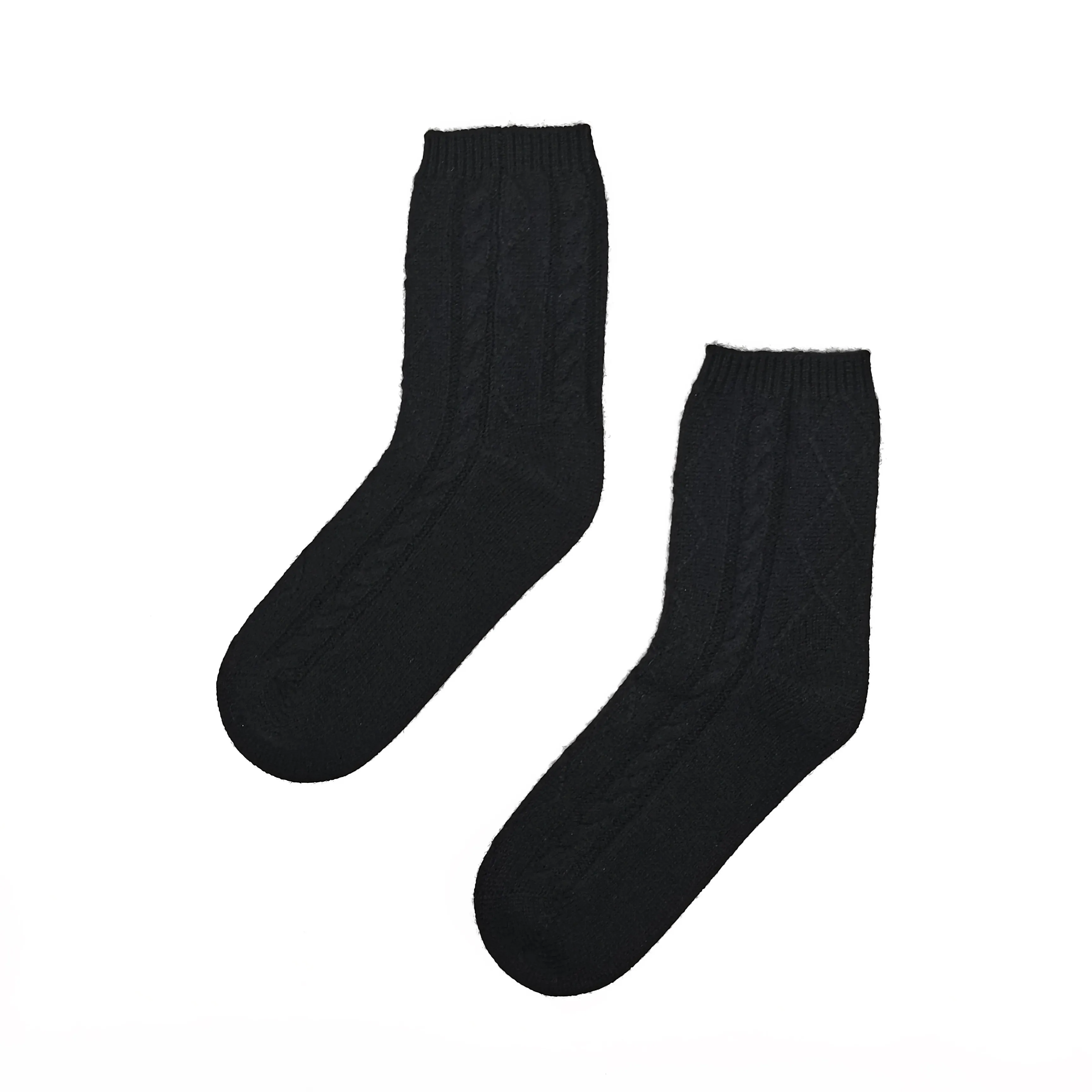 Premium 100% Cashmere Cable Knit Socks