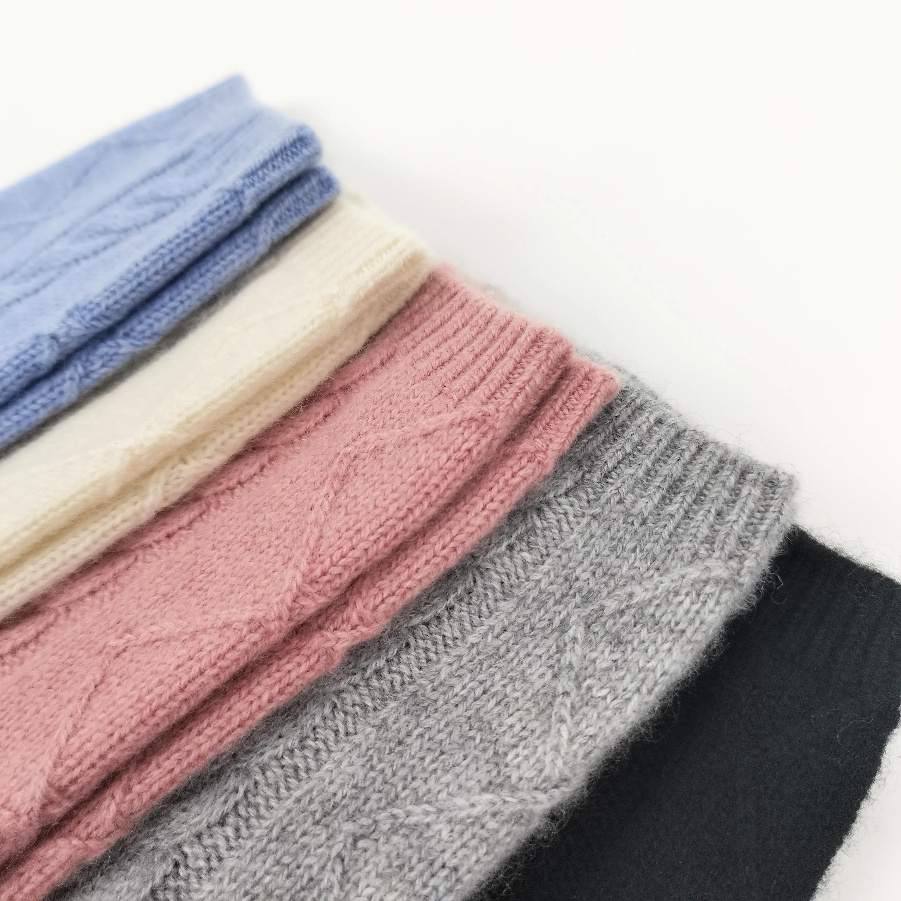 Premium 100% Cashmere Cable Knit Socks