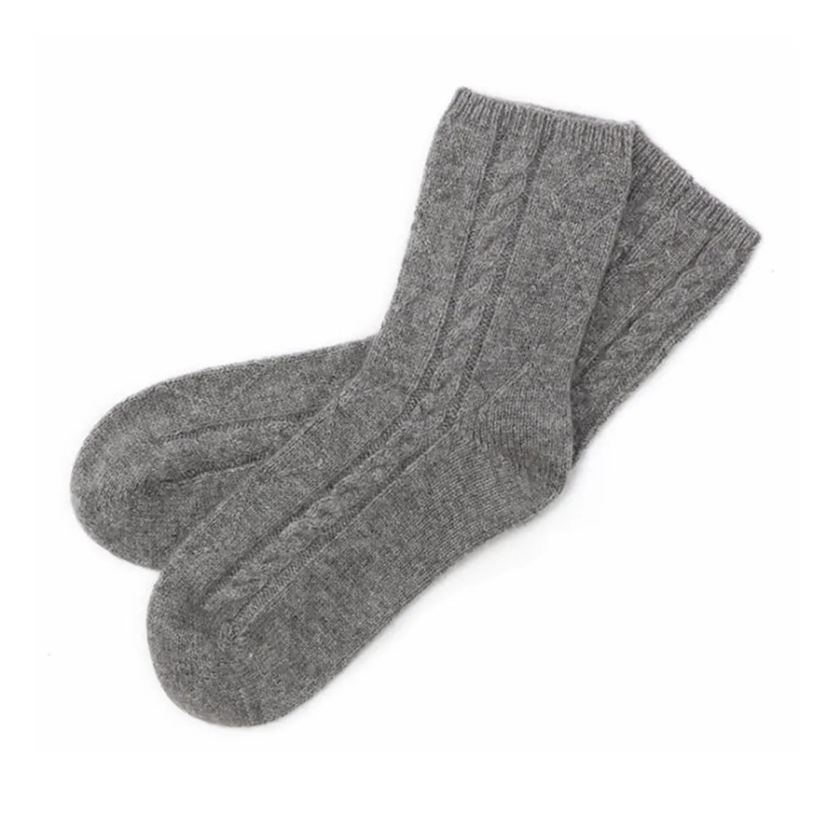 Premium 100% Cashmere Cable Knit Socks