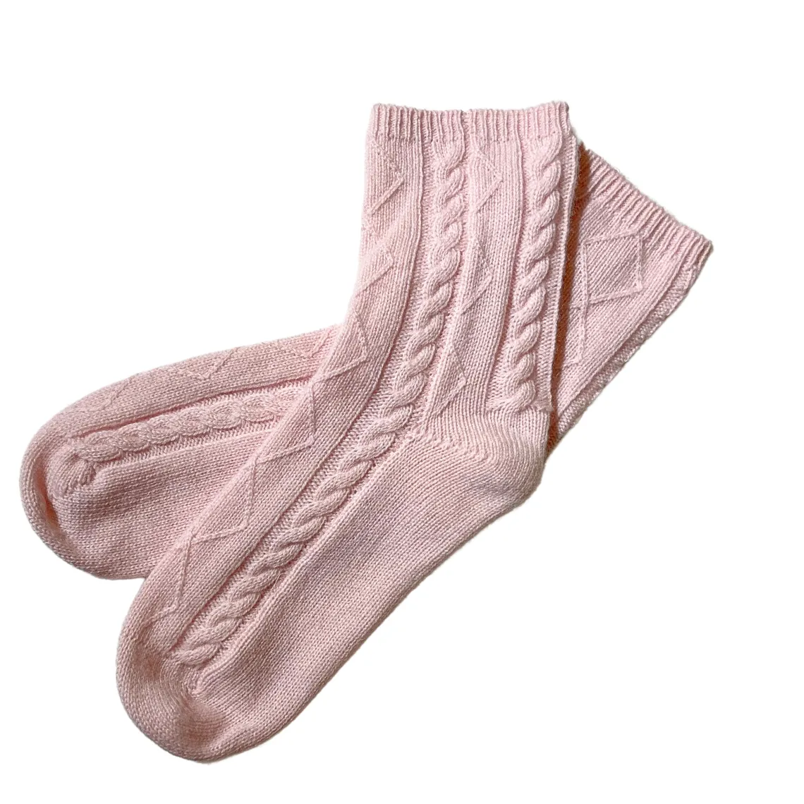 Premium 100% Cashmere Cable Knit Socks