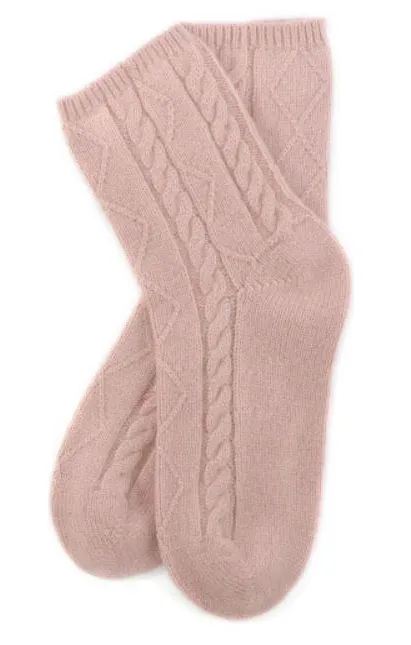 Premium 100% Cashmere Cable Knit Socks