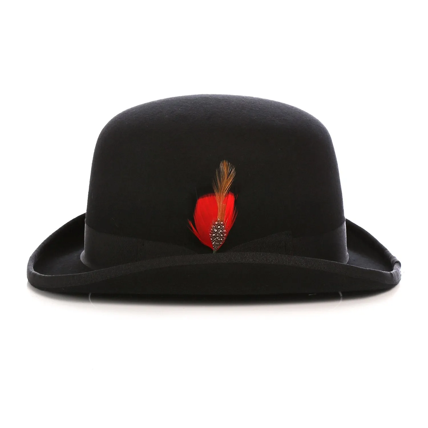 Premium Wool Black Derby Bowler Hat