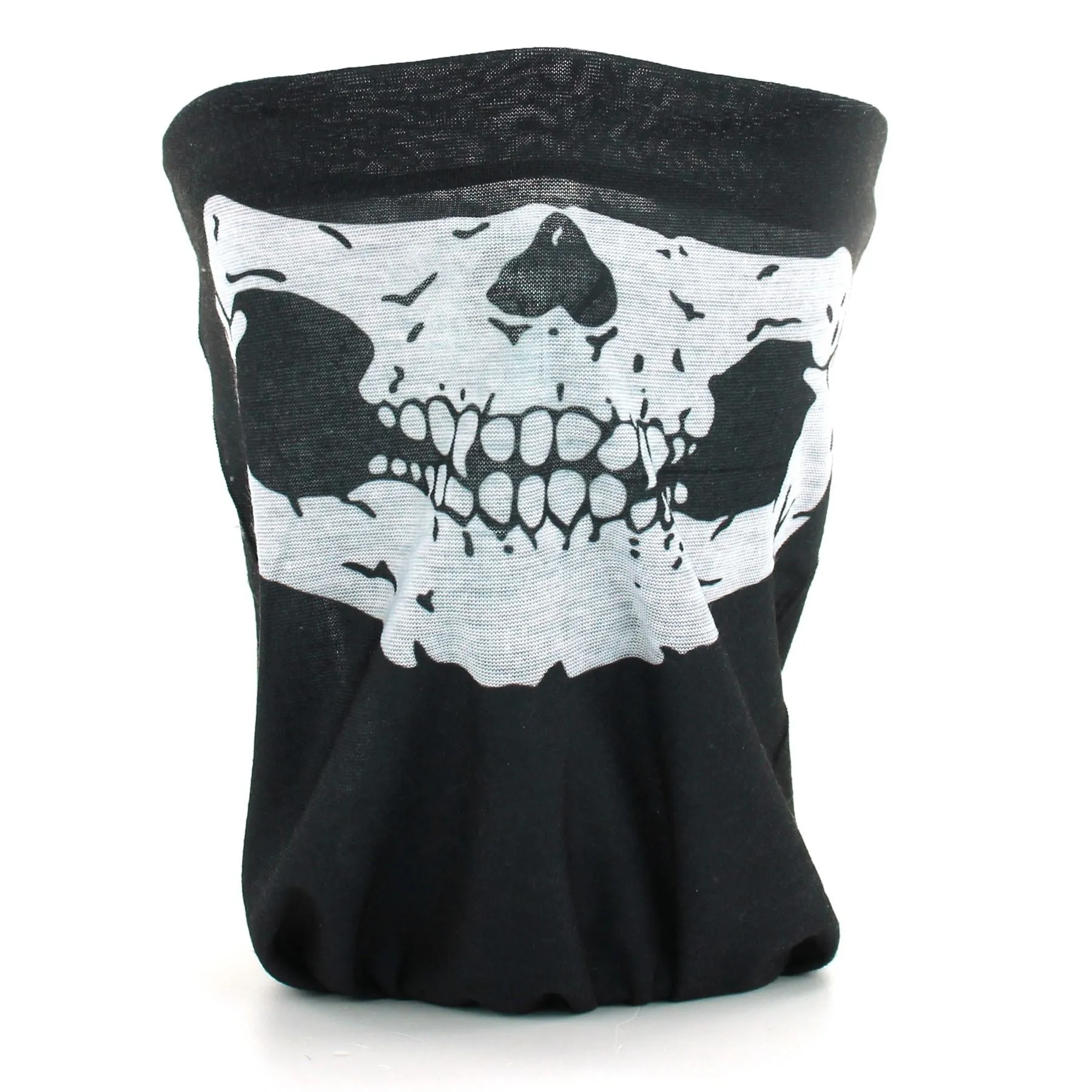 Printed Snood Face Mask - Skull White