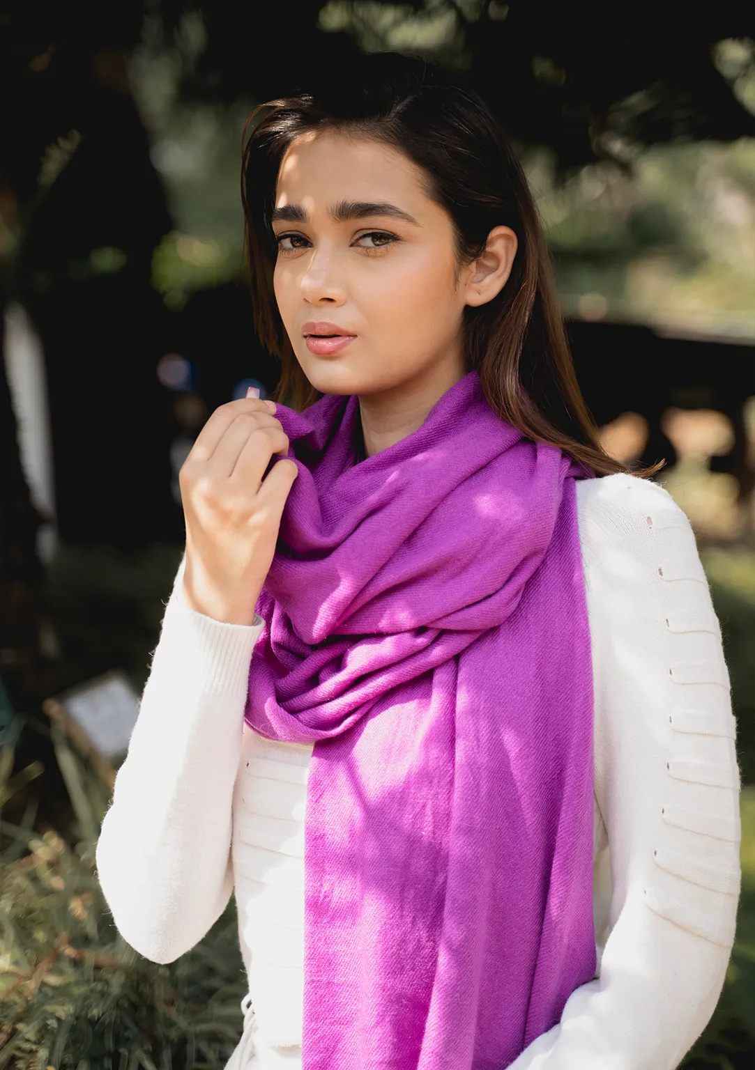 Pure Pashmina light aubergine   Purple Shawl