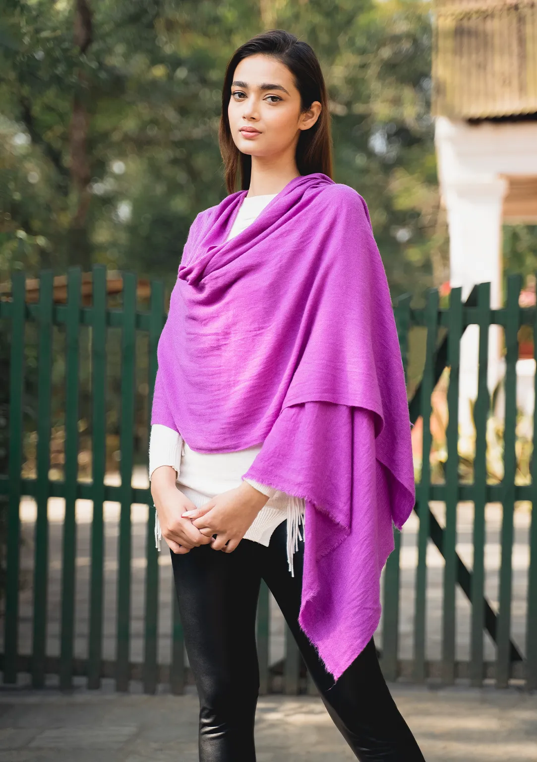 Pure Pashmina light aubergine   Purple Shawl