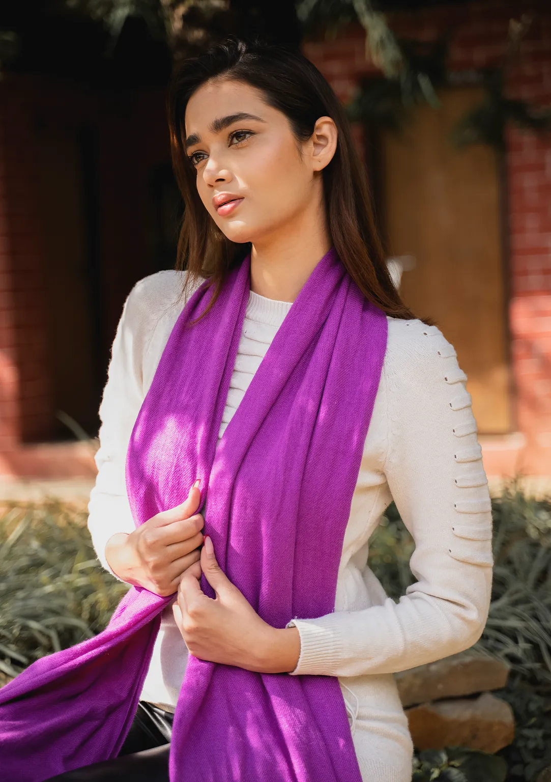 Pure Pashmina light aubergine   Purple Shawl