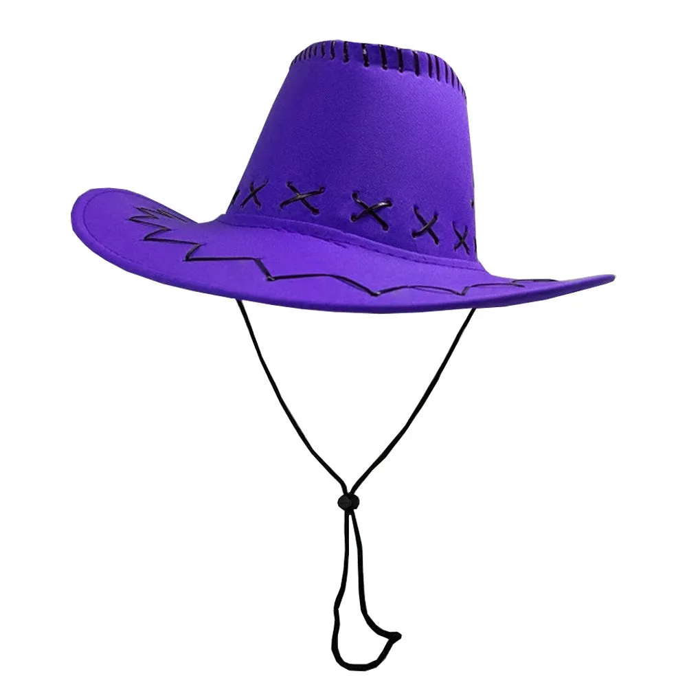 Purple Cowboy Hat with Rope