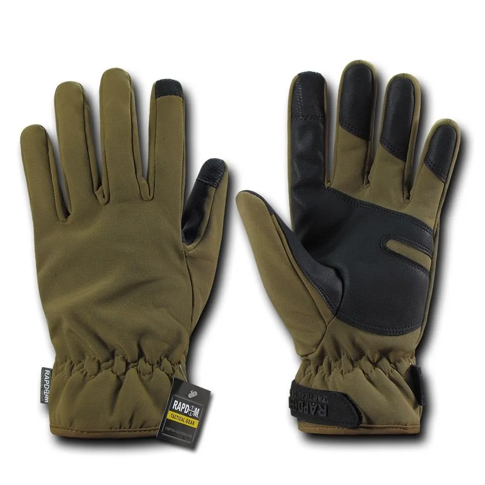 RapDom Soft Shell Coyote Winter Gloves w/ Touch Screen Device Tips