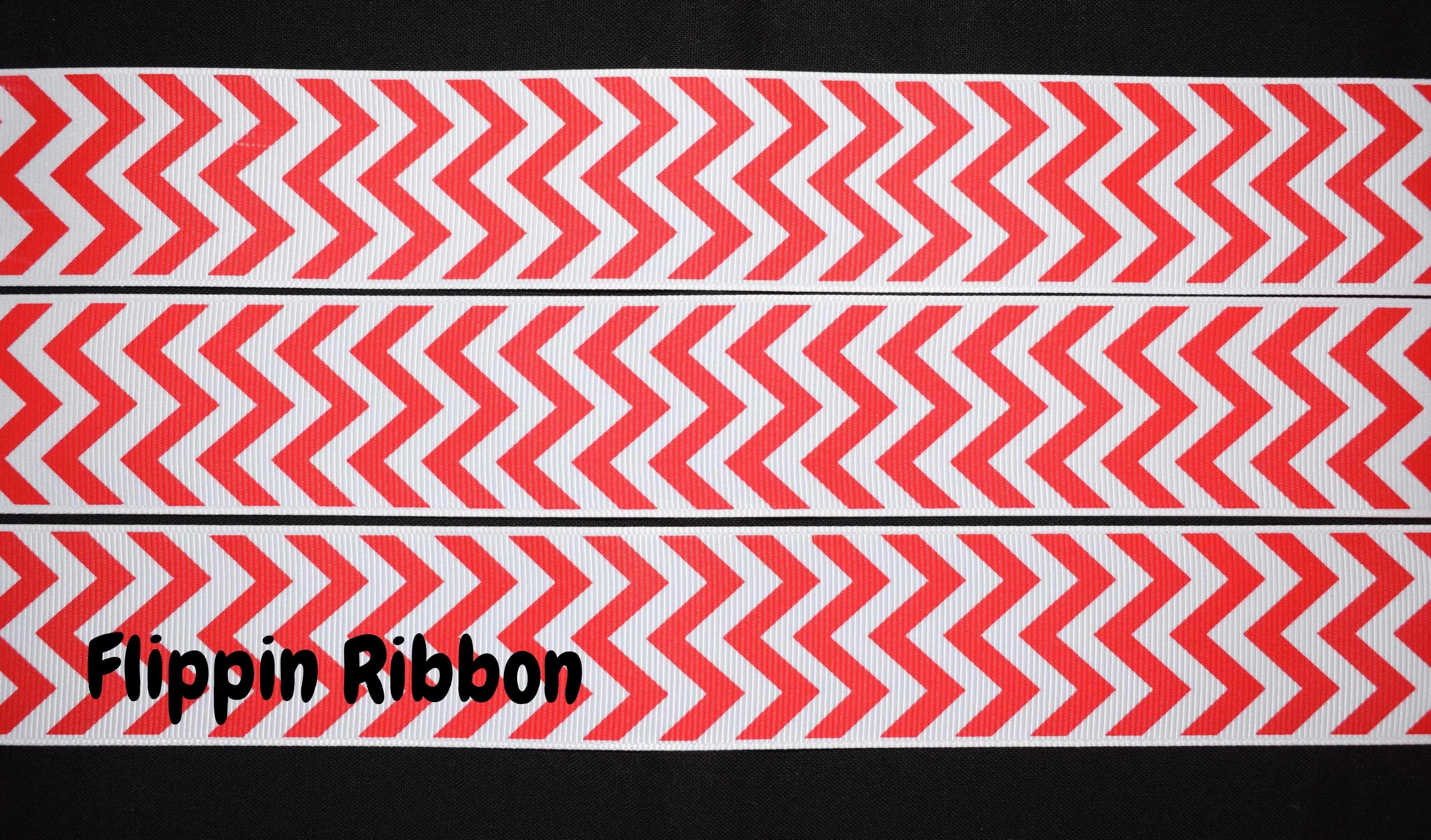 Red Chevron Zigzag Ribbon - 1 1/2 inch Printed Grosgrain